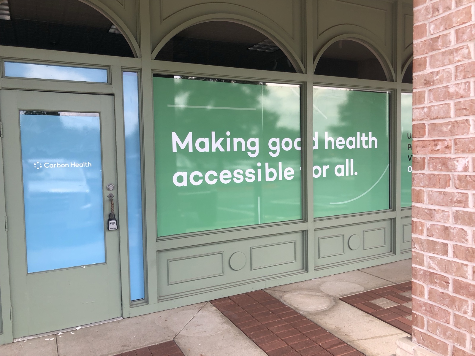 Exterior storefront window graphics for a health clinic, installed by E&A Signs