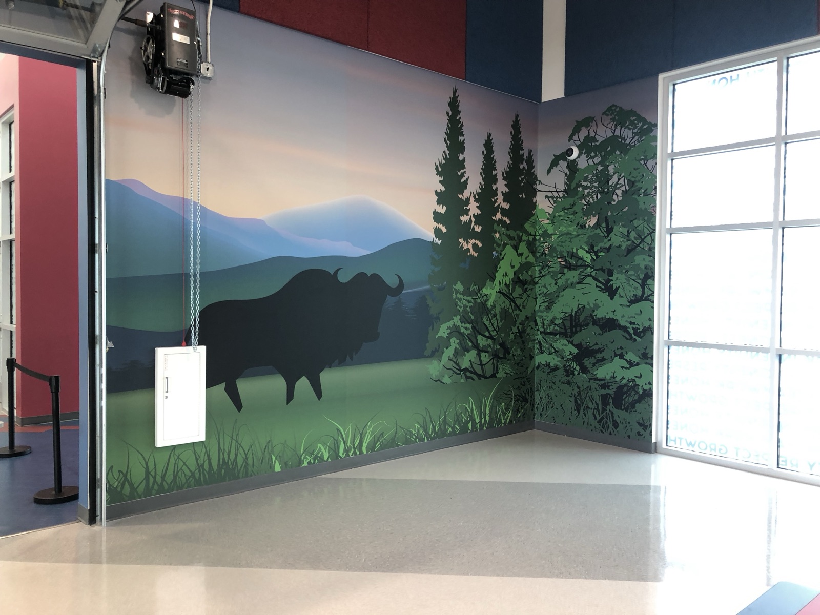 Large interior wall mural graphic, installed by E&A Signs